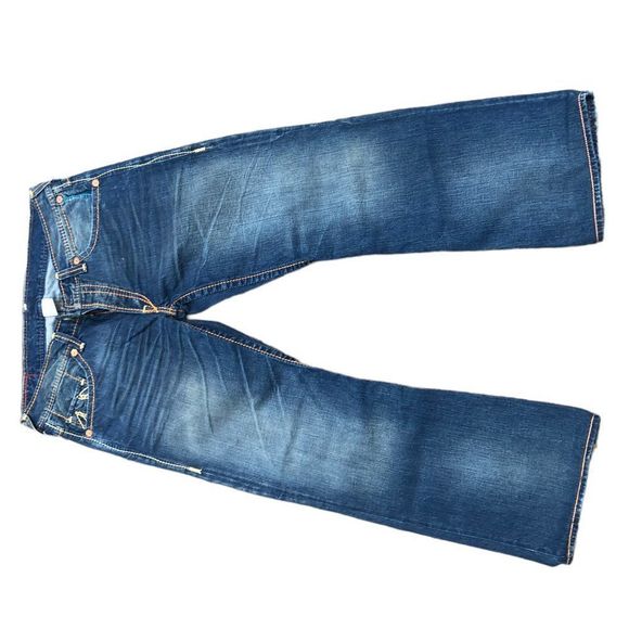 Vintage True Religion Jeans Size 36 Billy Giant Big T Blue - Picture 4 of 6